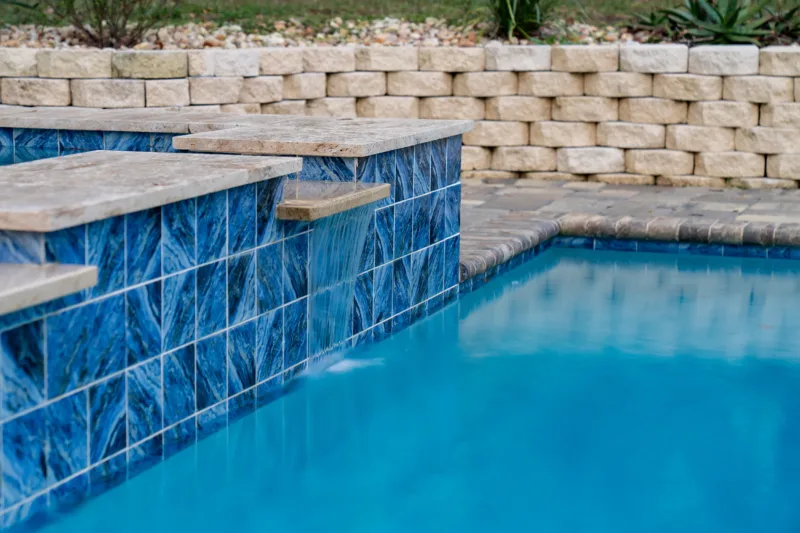 Pool waterfall feature